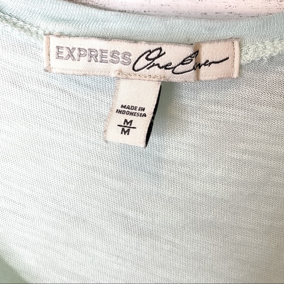 EXPRESS | One Eleven Slub V Neck Lightweight Tank Top Blue - Picture 3 of 5